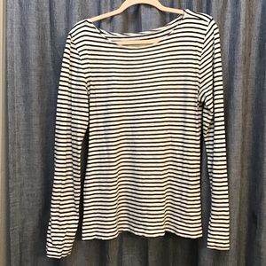 J Crew Striped Black and White Top
